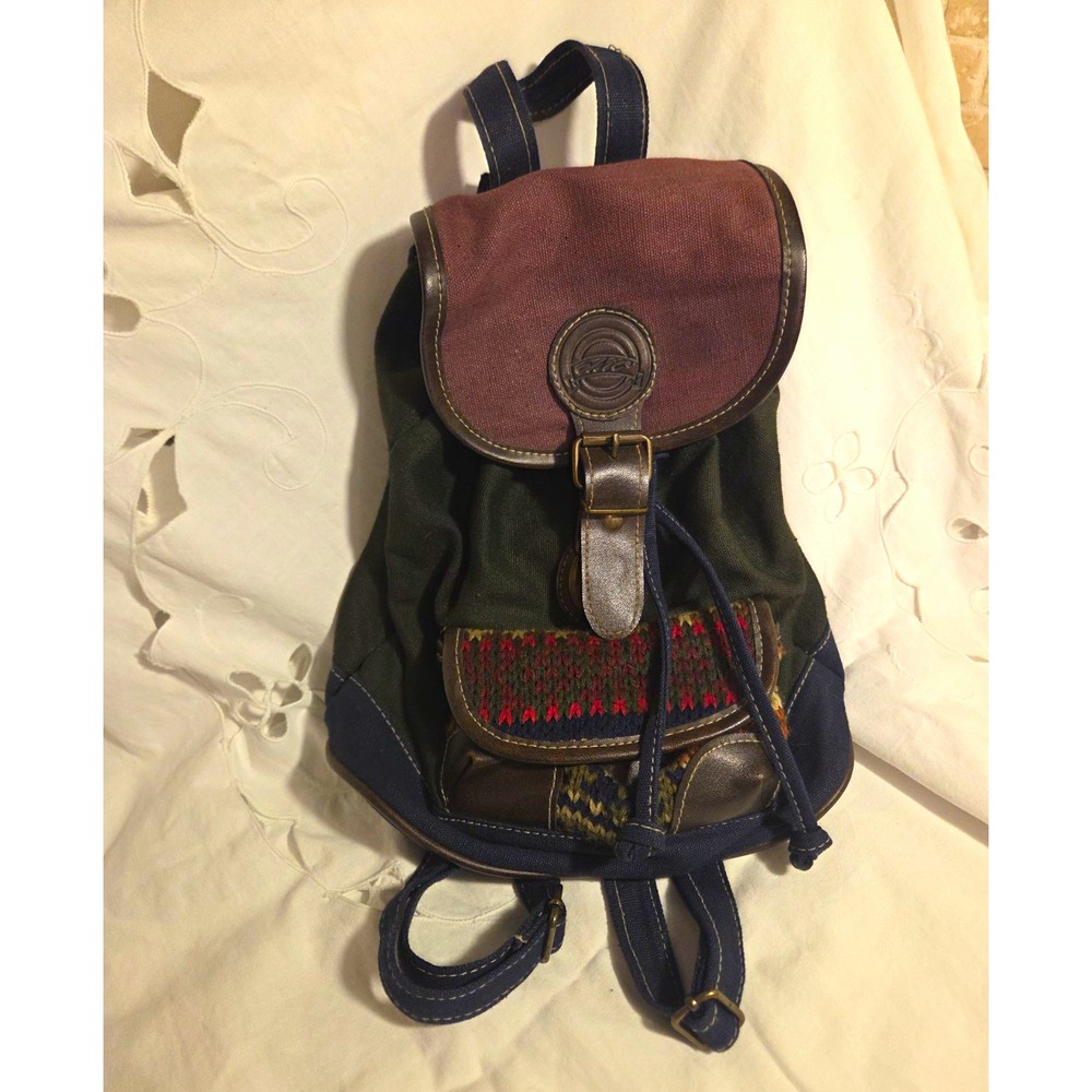 Vintage Aztec Purple Suede Mini Backpack Vintage Y2K 90s